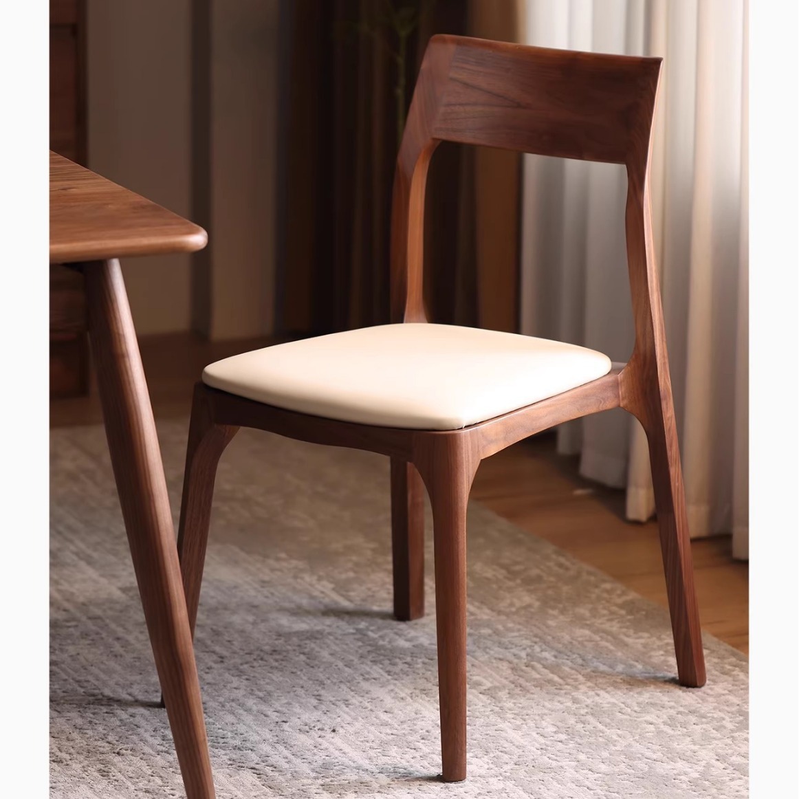 Solid wood modern backrest cha